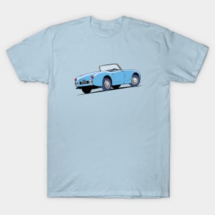 Austin Healey frog-eye Sprite in blue T-Shirt